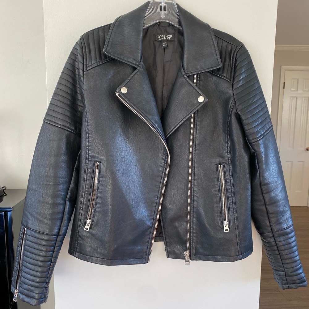 Topshop faux leather Moto jacket